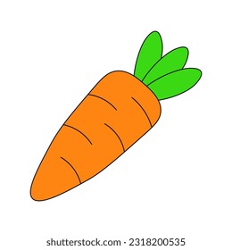 Graphic vector illustration carrots. Suitable for children's drawing media, etc.