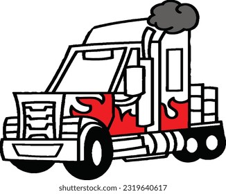 graphic vector illustration of
a cartoon of various types of industrial or plantation trucks
fit for design for learning methods or symbols