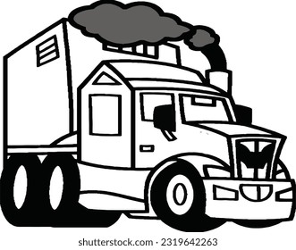 graphic vector illustration of
a cartoon of various types of industrial or plantation trucks
fit for design for learning methods or symbols