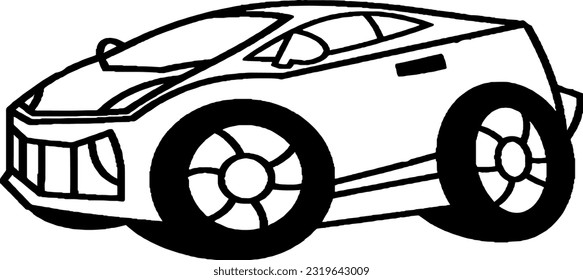Diseño de coches en papel blanco con doodles detallados