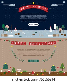Graphic vector illustration for Christmas with 2 different theme. Using as background, template, wallpaper on website