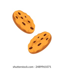 Ilustración vectorial gráfica de galletas con relleno de chispas de chocolate