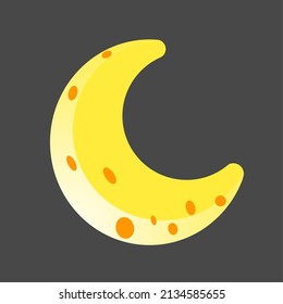 Graphic vector illustration of crescent moon, suitable for children book etc