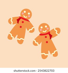 Graphic vector illustration of cute and delicious baked gingerbread