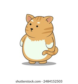 graphic vector illustration of a cute fat cat character