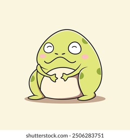 graphic vector illustration of a cute green frog character