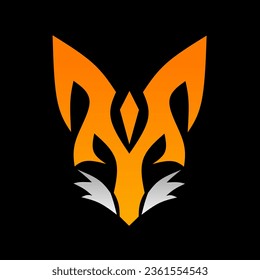 graphic vector illustration of design abstract face logo symbol fox head