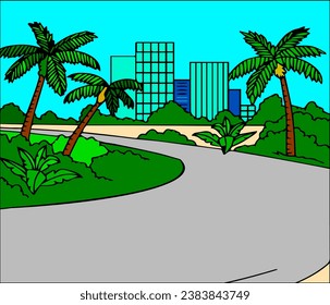 graphic vector illustration of
The design of a doodel or a picture of an urban scene is suitable for a background object