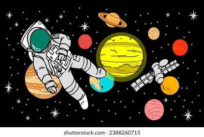 graphic vector illustration of
The design of a doodel from outer space is suitable for children who want to learn about outer space or outer space