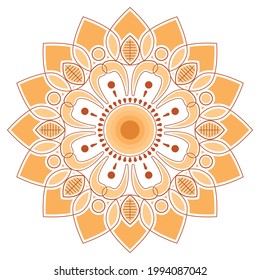 grafische Vektorgrafik eines Designmandala, bunt, luxuriös und einfach. geeignet für digitale Druckmedien für Keramik, Tätowierungen, Teppiche, Aufkleber usw.