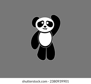 graphic vector illustration of
design a picture of an animal character called a panda
suitable for children's learning or emoticon icons