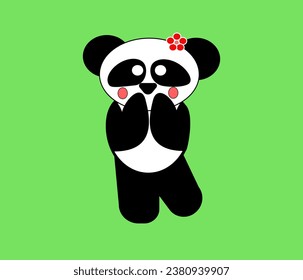 graphic vector illustration of
design a picture of an animal character called a panda
suitable for children's learning or emoticon icons