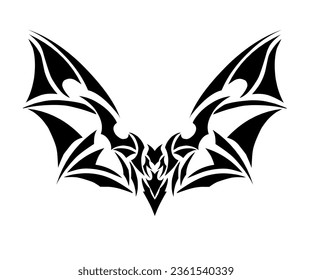 graphic vector illustration of design tribal art abstract bat tattoo