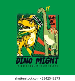 graphic Vector illustration of dinosaur typography for t-shirt