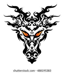 Graphic vector illustration of the dragons head.