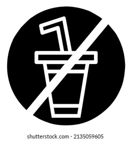 graphic vector illustration of drink prohibition clip art icon logo