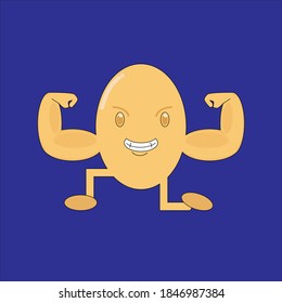 grafische Vektorgrafik eines Eis, das seine Muskeln zeigt. gut zu verwenden für Ernährungszeichen usw.