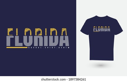 Graphic vector illustration, FLORIDA, for designs of t-shirts, shirts, hoodies, etc.