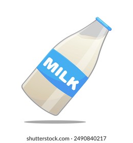 grafische Vektorillustration einer Frischmilchflasche