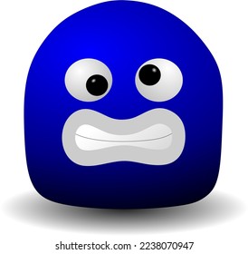 graphic vector illustration, funny animated character icon design with blue and goofy facial expression