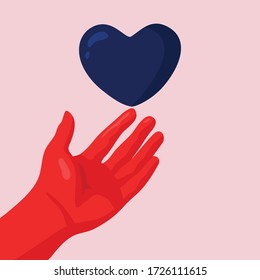 Graphic vector of illustration gives the heart as a sign of love, perfect for digital print, giftcard or etc