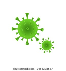 Ilustración vectorial gráfica de un virus verde. una forma de virus que propaga la enfermedad