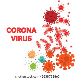 graphic vector illustration of a green virus. a form of virus that spreads disease. 3D rendering of the corona viruses Covid-19. coronavirus outbreak, virus floating in a cellular environment.