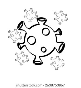graphic vector illustration of a green virus. a form of virus that spreads disease. 3D rendering of the corona viruses Covid-19. coronavirus outbreak, virus floating in a cellular environment.