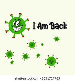 A graphic vector illustration of a green virus. a form of virus that spreads disease, coronavirus, Coronaback 