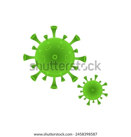 graphic vector illustration of a green virus. a form of virus that spreads disease