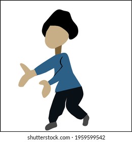 graphic vector illustration of a man's cartoon character vector flat