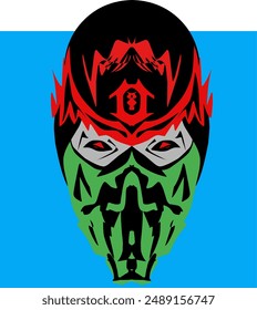 graphic vector illustration of a masked human face