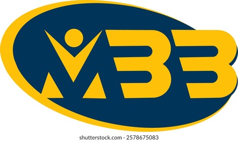 graphic vector illustration, modern abstract logo design MBB logo suitable for use as a company profile logo 