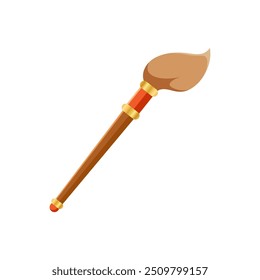 Graphic vector illustration of a painting brush with a gold ring