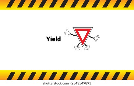 Graphic vector illustration of permitted road sign cartoon character. Graphic design is suitable for children's education, story books, or traffic safety materials. vector illustration