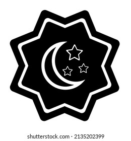 Graphic vector illustration of ramadam crescent moon and star clip art icon logo cartoon
