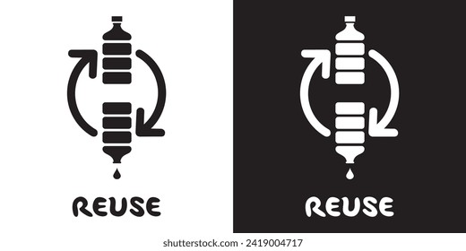 Símbolo de imagen vectorial, logotipo de reutilización, gestión de residuos 3R, reducción de reutilización, reciclado






