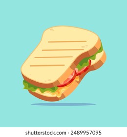 graphic vector illustration of sandwiches with delicious filling