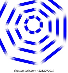 graphic vector illustration of several strokes in the shape of a heptagon, colored blue, unique shape, consisting of several heptagons, can be used for design, good for logos, can be used for bac