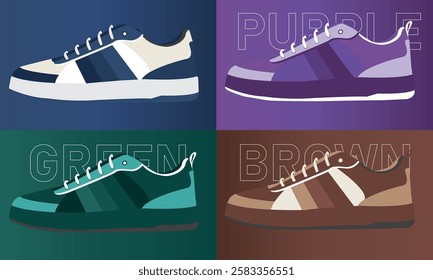 Graphic Vector illustration Shoes 4Color