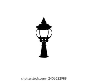 graphic vector illustration of the silhouette of a classic style garden lamp, very suitable for a classic style garden concept to complement the decoration