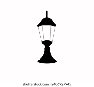 graphic vector illustration of the silhouette of a classic style garden lamp, very suitable for a classic style garden concept to complement the decoration