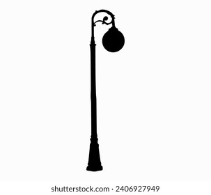 graphic vector illustration of the silhouette of a classic style garden lamp, very suitable for a classic style garden concept to complement the decoration