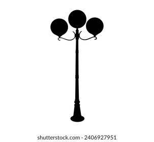 graphic vector illustration of the silhouette of a classic style garden lamp, very suitable for a classic style garden concept to complement the decoration