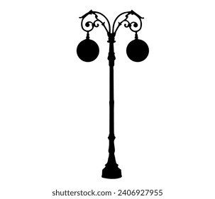 graphic vector illustration of the silhouette of a classic style garden lamp, very suitable for a classic style garden concept to complement the decoration