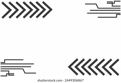 Ilustración vectorial gráfica de fondo abstracto blanco simple con flechas direccionales y líneas