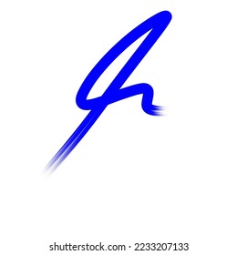 Die grafische Vektorgrafik eines einzelnen Strichs, blaue Farbe, einzigartige Form, kann für das Design verwendet werden, gut für Logos, kann als Symbol gemacht werden.