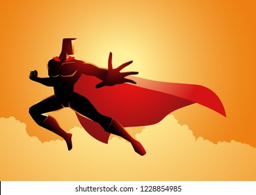 Graphic vector illustration of a superhero pose in action