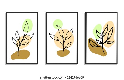 graphic vector illustration of trendy floral plant botanical template design in boho style