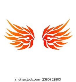 graphic vector illustration of tribal art Phoenix wings tattoo